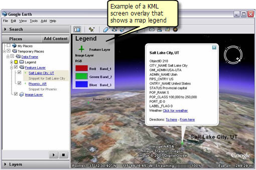 Screen overlay in KML that shows a map legend